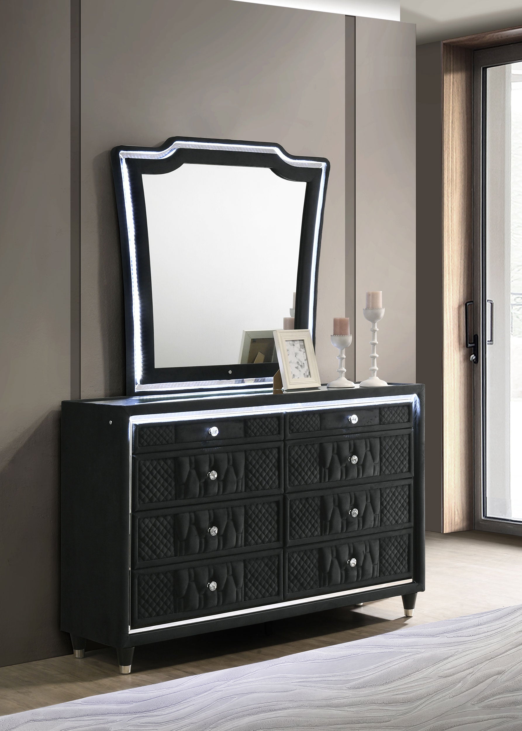 black 8 drawer dresser with mirror Brookmead 8-drawer Dresser with Mirror Black