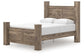 Rusticott Queen Poster Bed with Mirrored Dresser