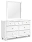 Fortman Queen Panel Storage Bed with Mirrored Dresser
