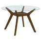 Paxton Round 48-inch Glass Top Wood Dining Table Brown