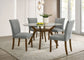 Paxton Round 48-inch Glass Top Wood Dining Table Brown