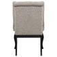 Phelps Upholstered Dining Arm Chair Tan Distressed Noir (Set of 2)