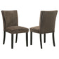 Dermott Upholstered Parson Dining Side Chair Chocolate (Set of 2)