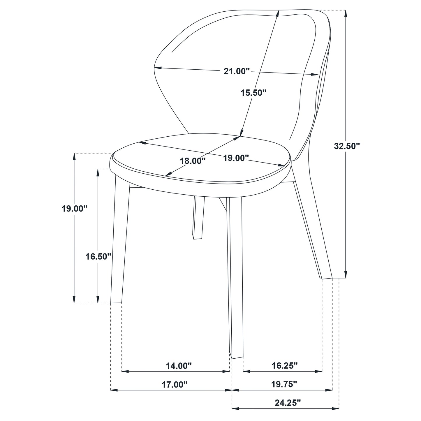 Randolph Dining Side Chair Butterscotch and Brown (Set of 2)