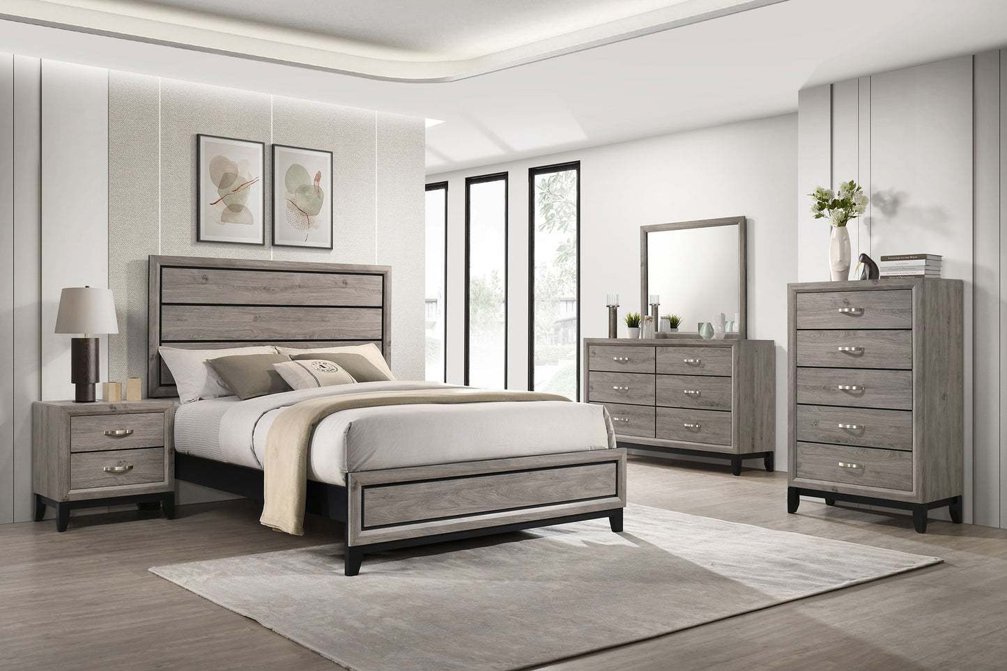 Watson Wood California King Panel Bed Light Taupe