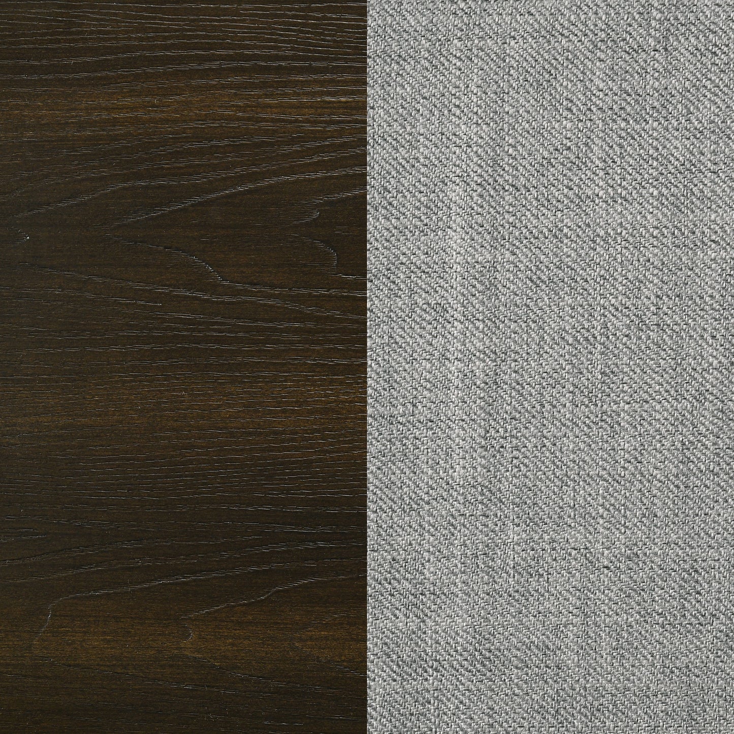 Atlas 63-inch California King Upholstered Panel Bed Grey and Dark Oak