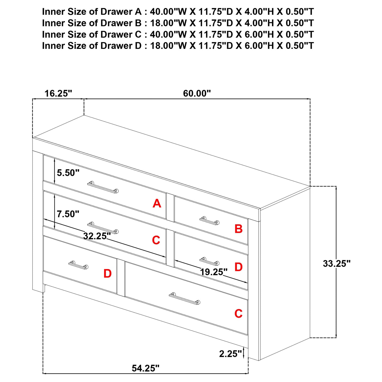 Hendricks 6-drawer Bedroom Dresser Storage Cabinet Light Oak