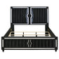 Ravenne Velvet Upholstered California King LED Panel Bed Black