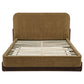 Baldacci Upholstered California King Platform Bed Curry and Walnut