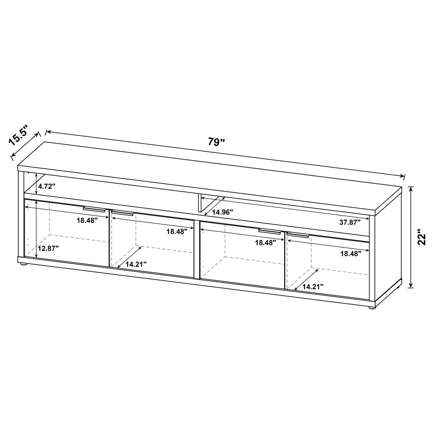 Tabby 79-inch 4-door Engineered Wood TV Stand Media Console Mango
