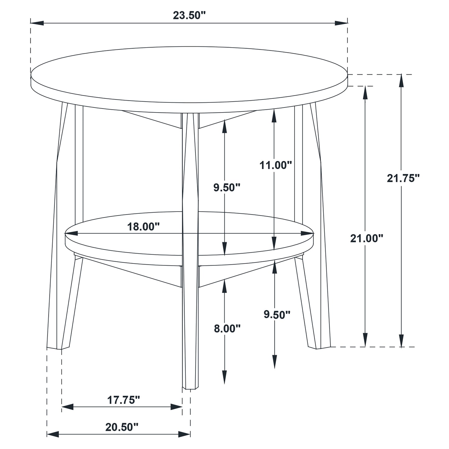 Bradley Round SmartTop End Side Table Grey and Natural