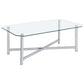Cronin 2-piece Tempered Glass Top Coffee Table Set Chrome