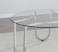 Beller Round Tempered Glass Top Cocktail Coffee Table Chrome