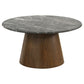 Franklin 2-piece Round Pedestal Coffee Table Set Grey and Dark Brown