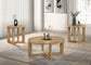 Kessler Round Sculptural Wood End Table Light Oak