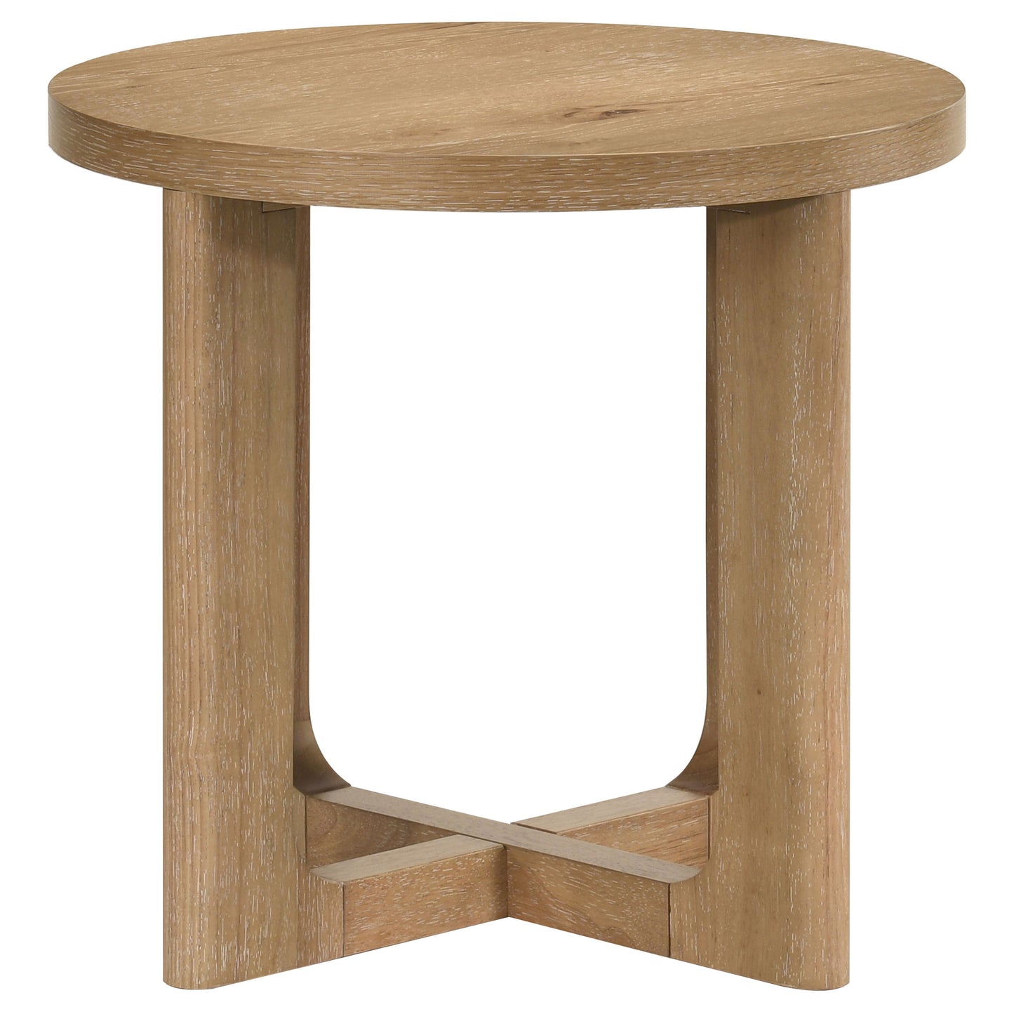 Kessler 3-piece Round Sculptural Wood Coffee Table Set Light Oak