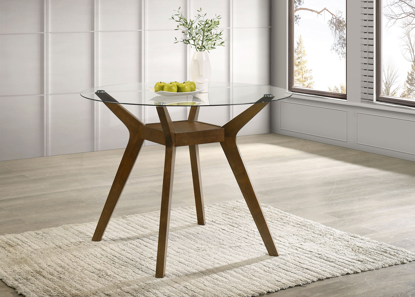 Paxton Round 48-inch Glass Top Counter Height Dining Table Brown