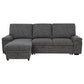 Demko Sleeper Sectional Sofa with Speaker and Storage Chaise Granite