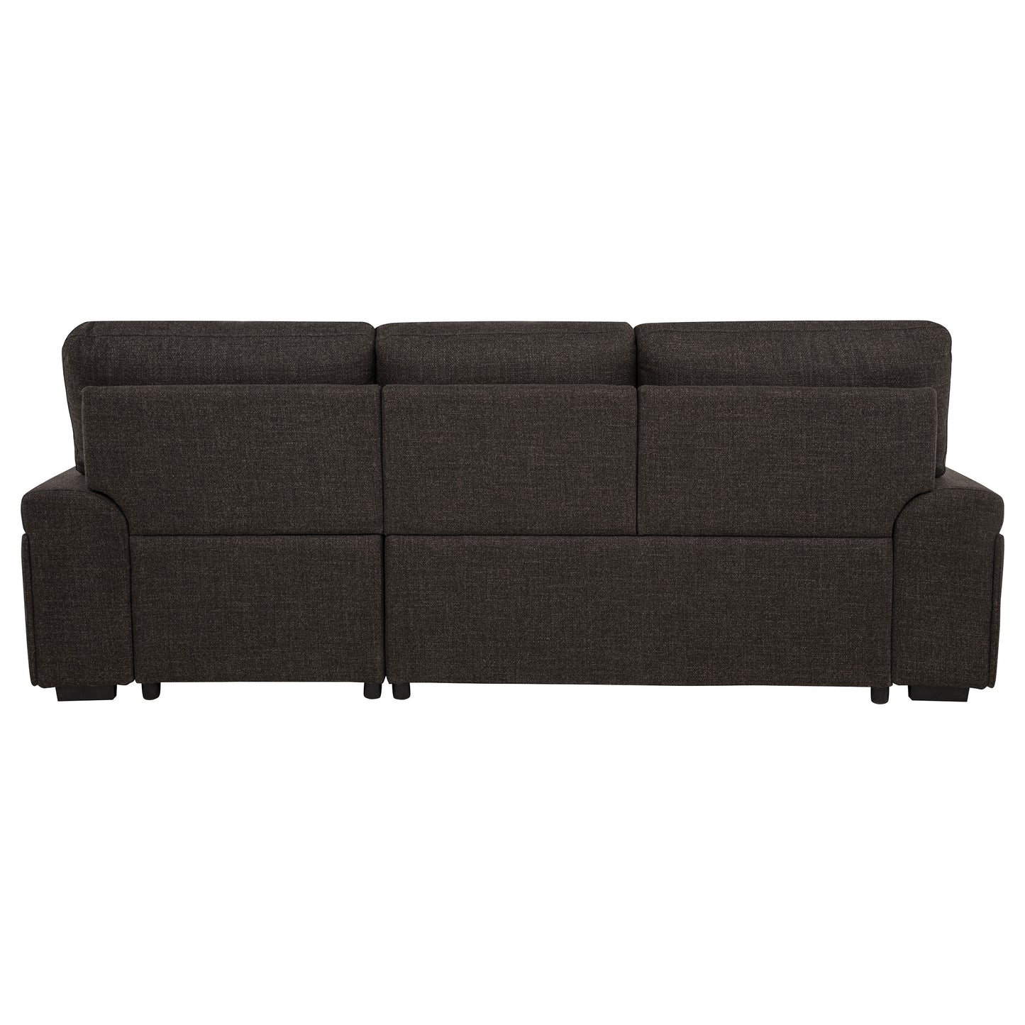 Demko Sleeper Sectional Sofa with Speaker and Storage Chaise Brown