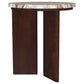 Jenna 3-piece Round Marble Top Coffee Table Set Brown