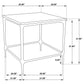 Ebby Square Genuine Marble Top Metal End Table White