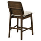 Redbridge Velvet Upholstered Counter Chair Cream and Walnut (Set of 2)