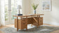 Roldan 69-inch 4-drawer Computer Desk with File Drawer Light Ash