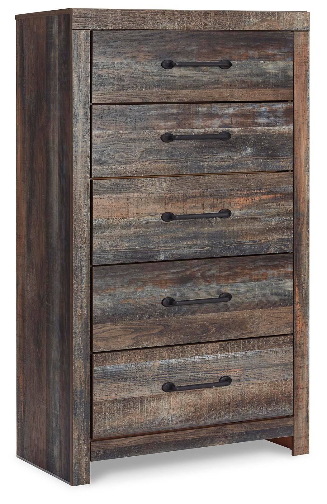 Drystan Full Panel Bed with 4 Storage Drawers, Dresser, Mirror, Chest and Nightstand