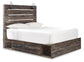 Drystan Queen Panel Bed with 2 Storage Drawers, Dresser, Mirror, Chest and Nightstand