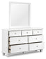 Fortman California King Panel Bed with Mirrored Dresser, Chest and Nightstand