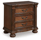 Lavinton California King Poster Bed with Mirrored Dresser and Nightstand