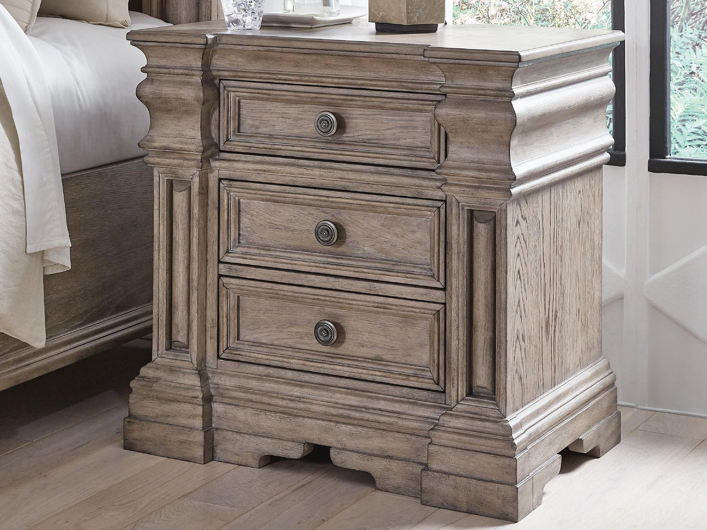 Blairhurst California King Panel Bed, Dresser, Mirror, Chest and Nightstand
