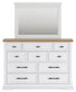 Ashbryn California King Panel Storage Bed, Dresser and Mirror