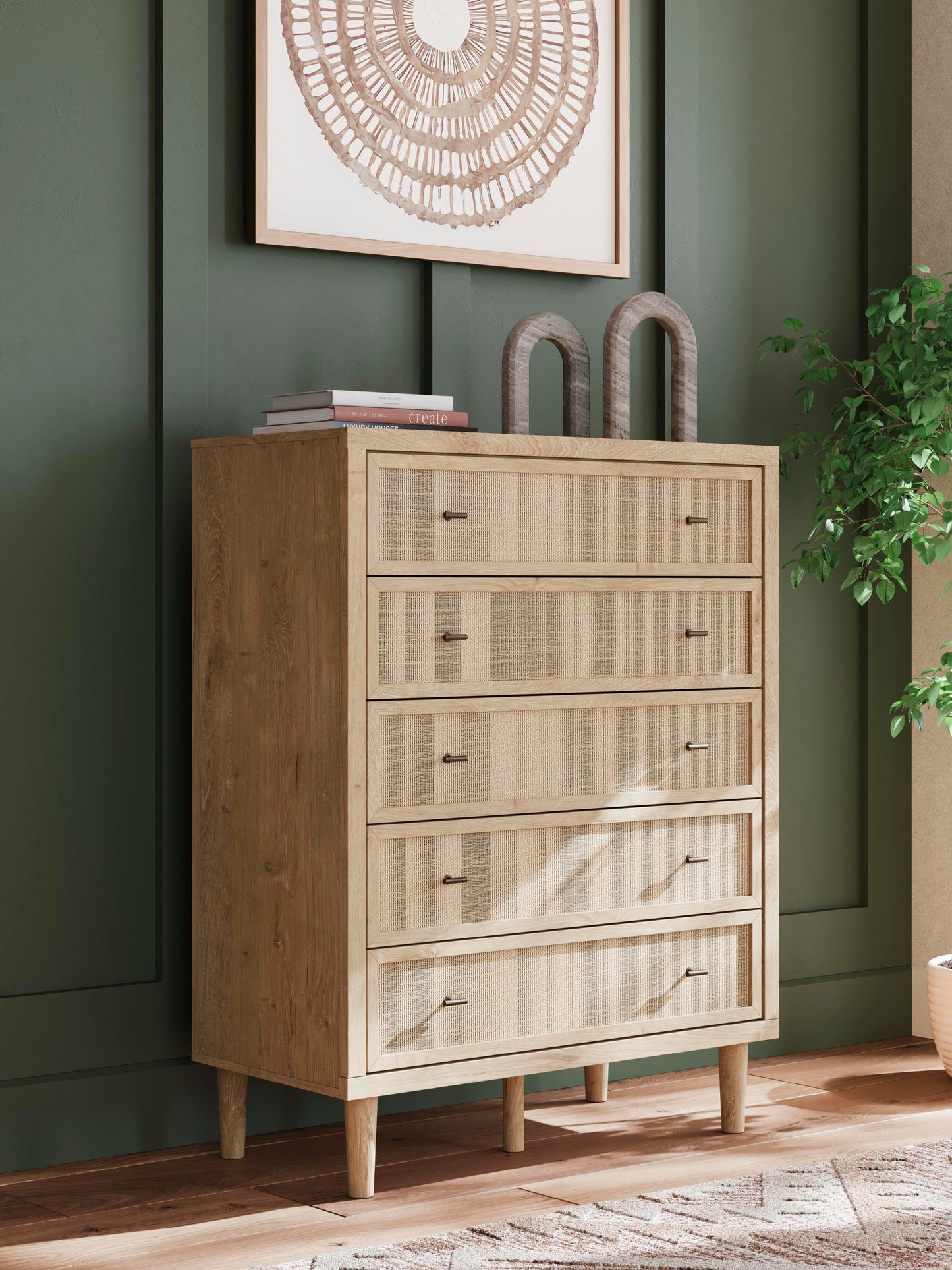Cielden King Panel Headboard, Dresser, Mirror, Chest and Nightstand