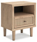 Cielden Full Upholstered Panel Bed with Mirrored Dresser, Chest and Nightstand