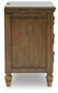 Sturlayne California King Upholstered Panel Bed, Dresser, Mirror and Nightstand