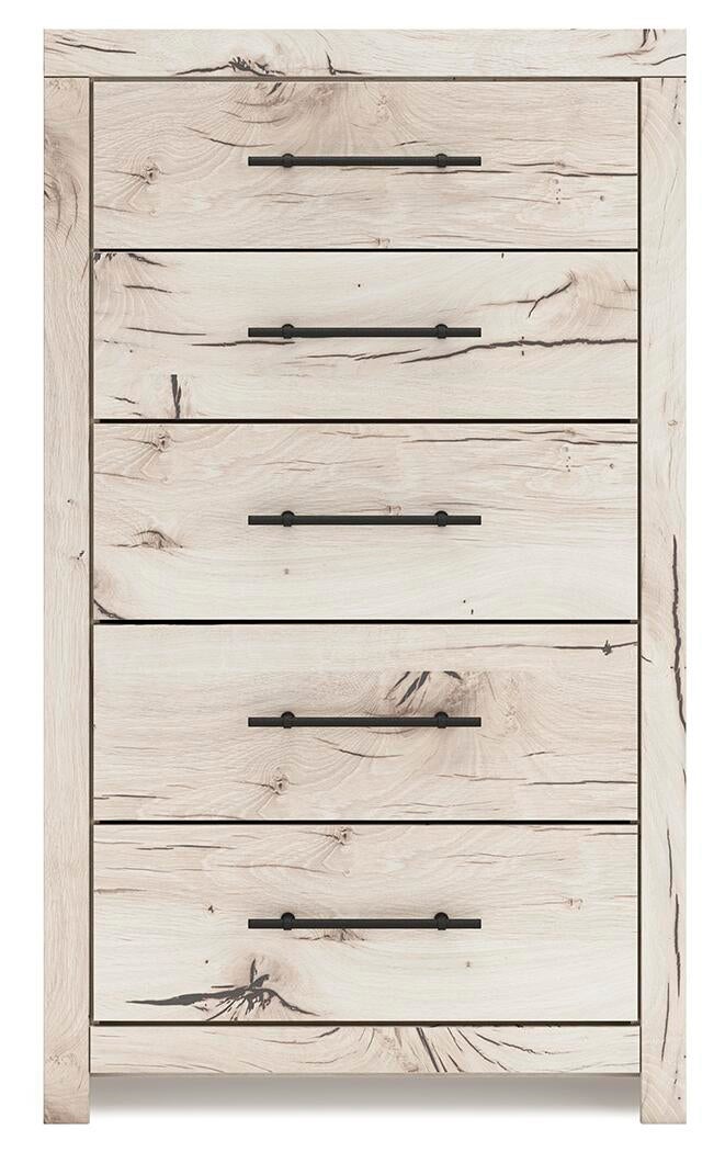 Lawroy King Panel Storage Bed, Dresser, Mirror, Chest and Nightstand