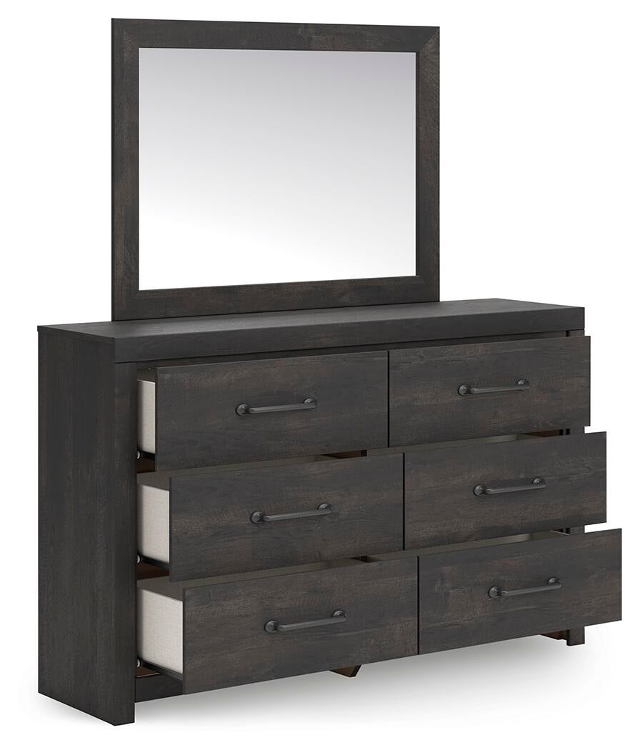Hollivern Twin Panel Bed, Dresser, Mirror, Chest and Nightstand