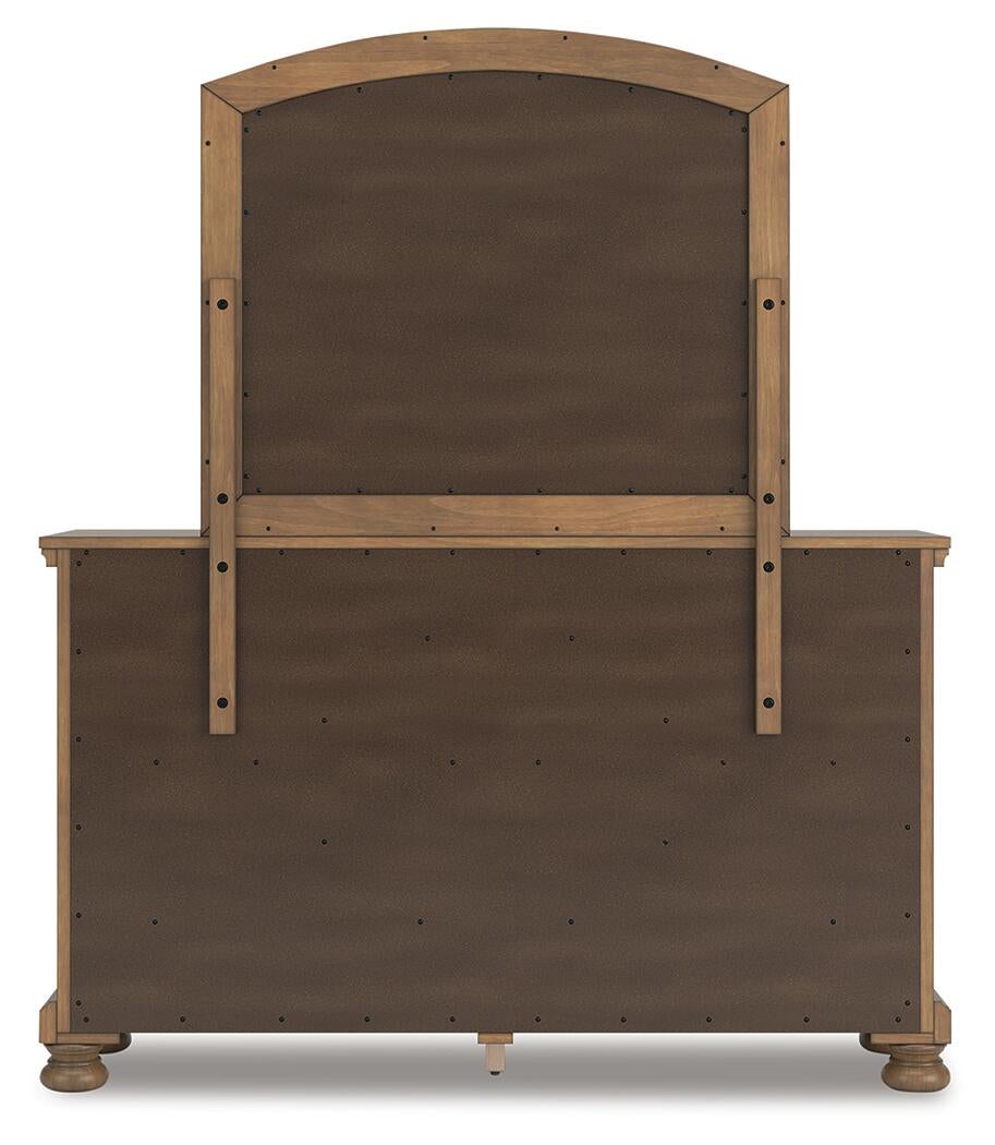 Feddinger King Storage Sleigh Bed with Mirrored Dresser, Chest and Nightstand