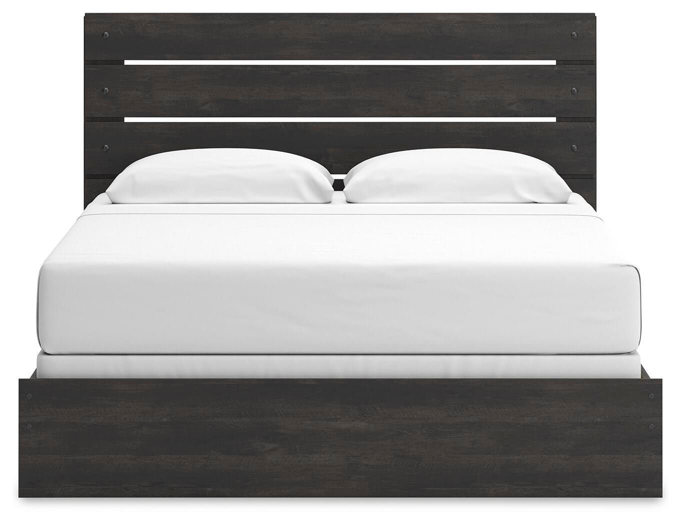 Hollivern King Panel Bed, Dresser, Mirror, Chest and Nightstand