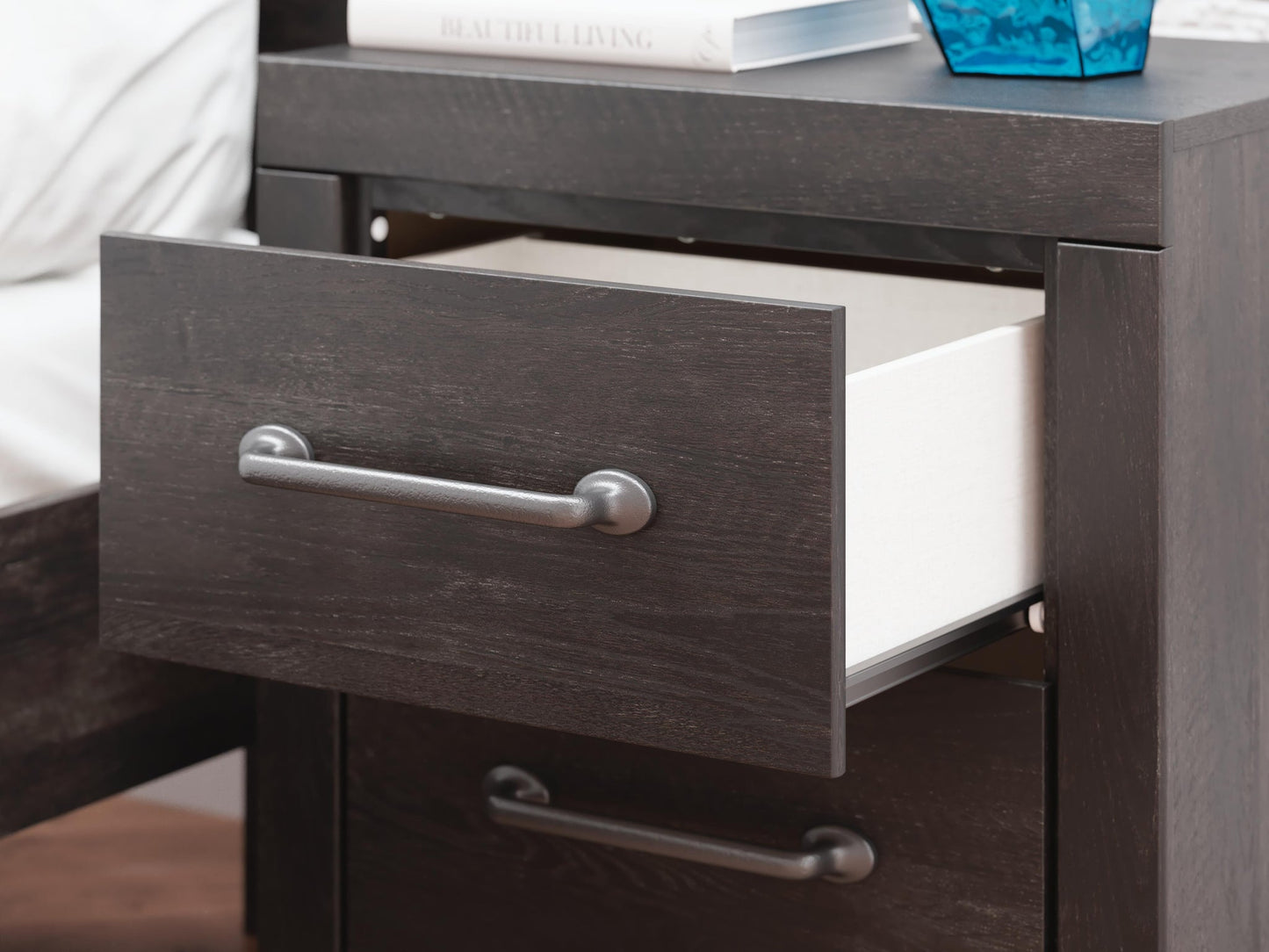 Hollivern Twin Panel Storage Bed, Dresser, Mirror and Nightstand