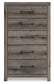 Graystorm King Panel Bed, Dresser, Mirror, Chest and Nightstand