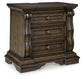 Maylee King Canopy Bed, Dresser, Mirror and Nightstand