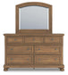 Feddinger California King Panel Bed with Mirrored Dresser and Nightstand