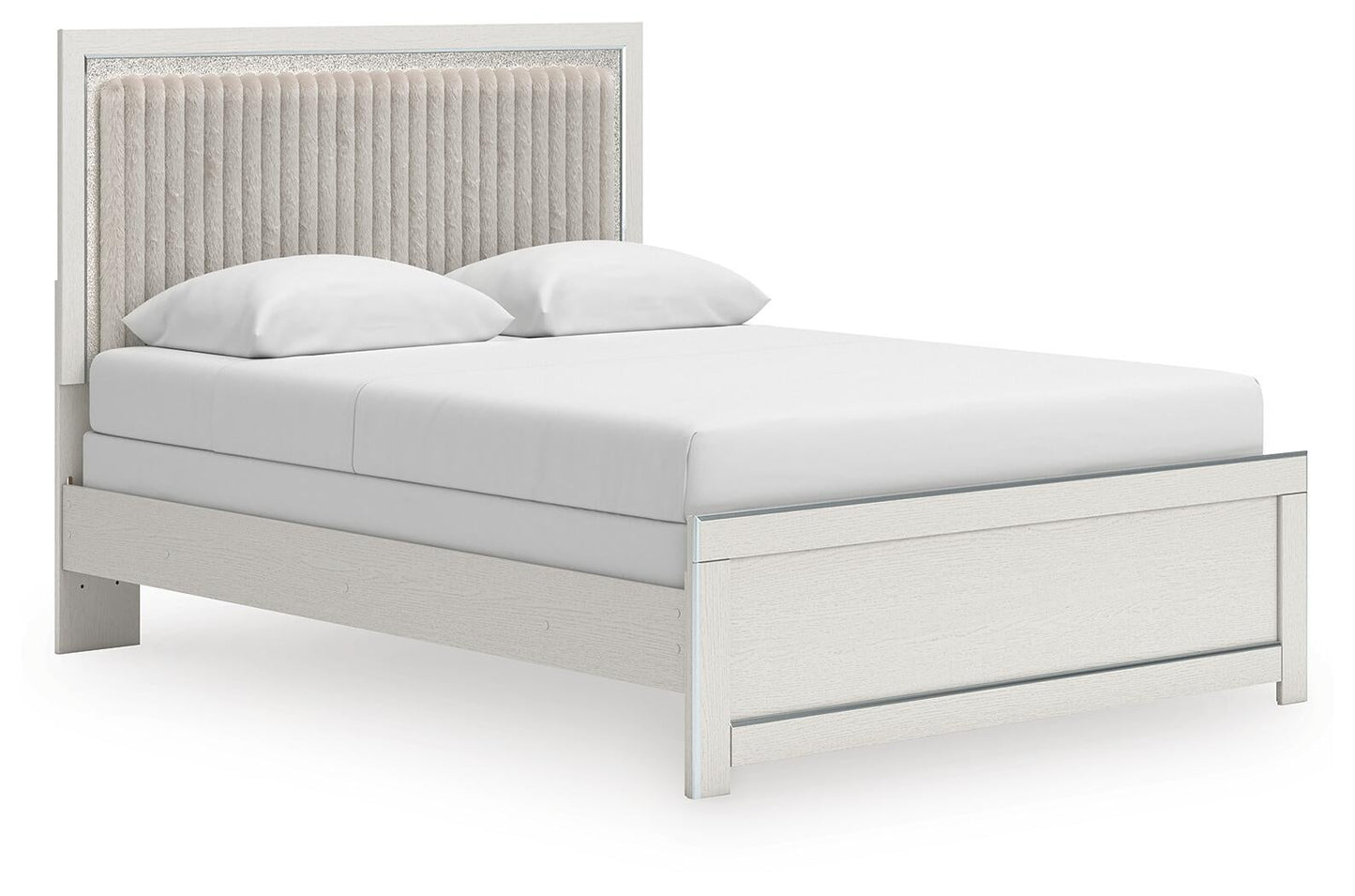 Zuraleus Queen Upholstered Panel Bed, Dresser, Mirror, Chest and Nightstand