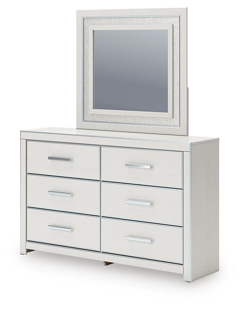 Zuraleus King Upholstered Panel Bed, Dresser, Mirror, Chest and Nightstand