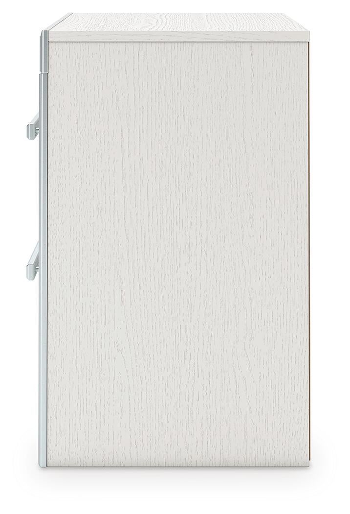 Zuraleus King Upholstered Panel Platform Storage Bed, Dresser, Mirror and Nightstand