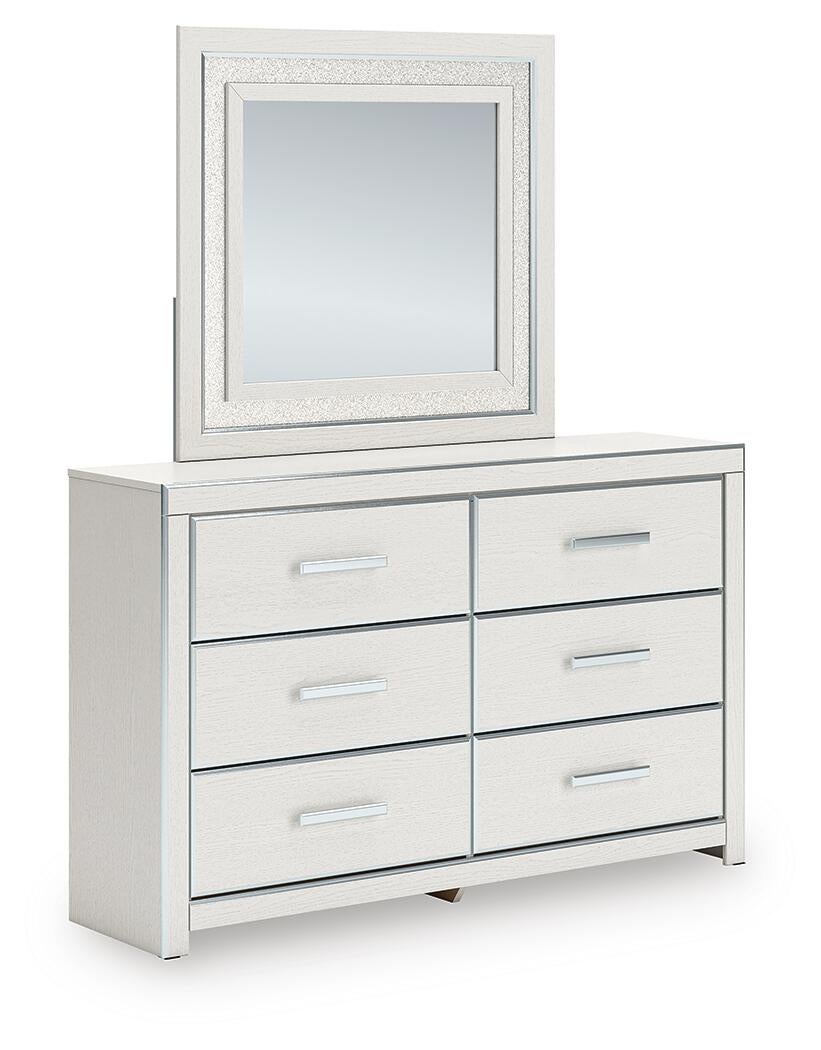 Zuraleus Queen Upholstered Panel Platform Storage Bed, Dresser, Mirror, Chest and Nightstand
