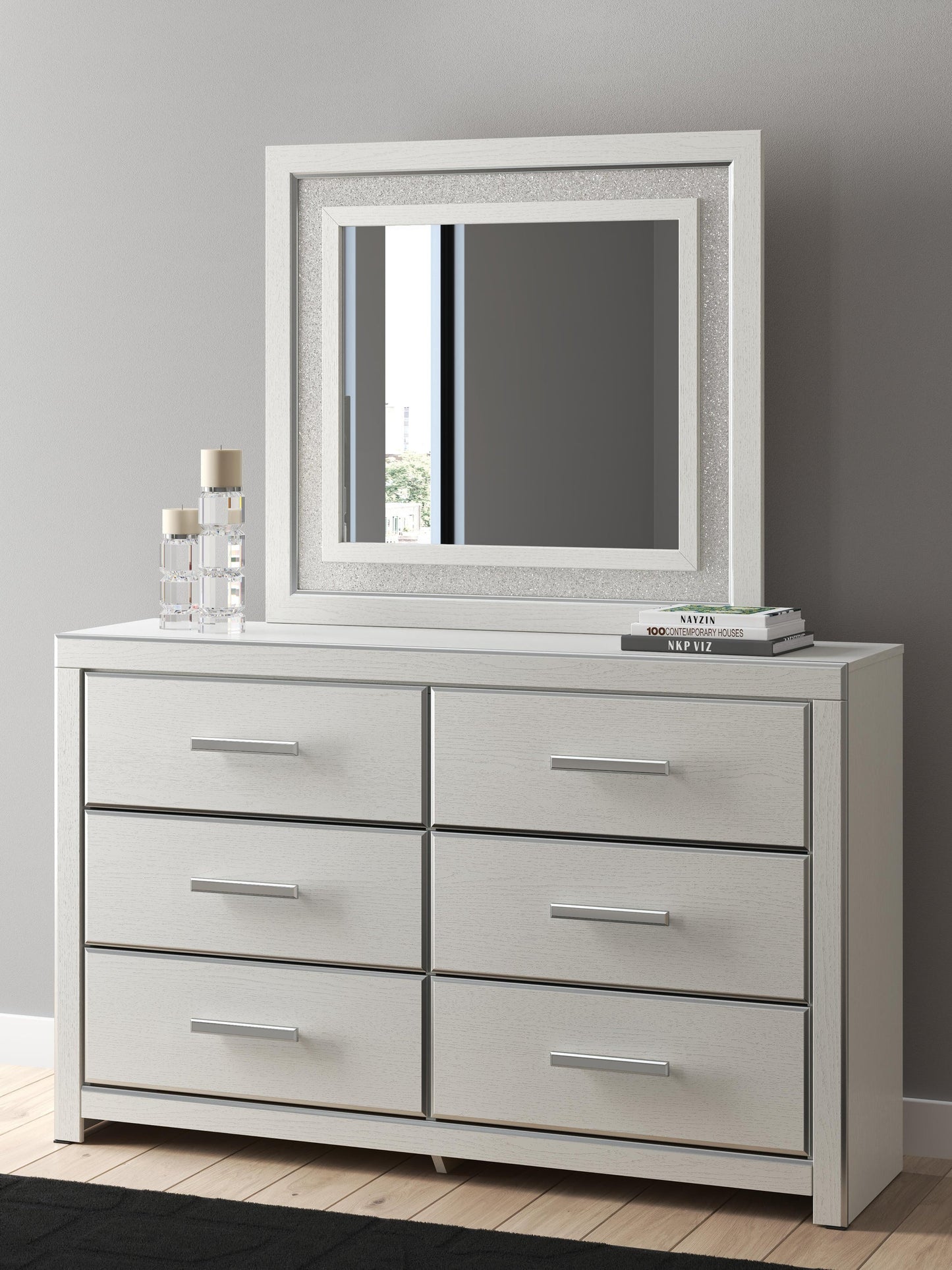 Zuraleus California King Upholstered Bed, Dresser and Mirror