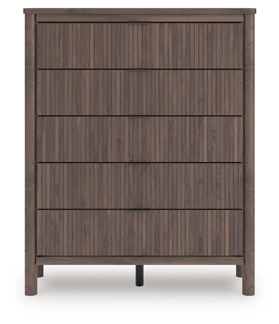 Pamytta King Panel Bed, Dresser, Mirror, Chest and Nightstand